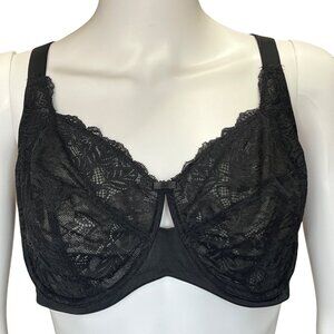 Auden Black Lace Full Coverage Underwire Bra Womens Size 42DD